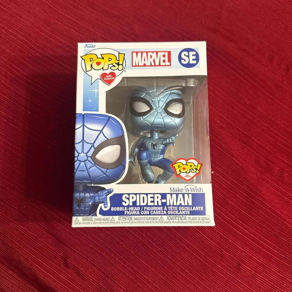 Funko Pop! Marvel Pops! with Purpose Spider-Man Metallic (Make-A-Wish) #SE
